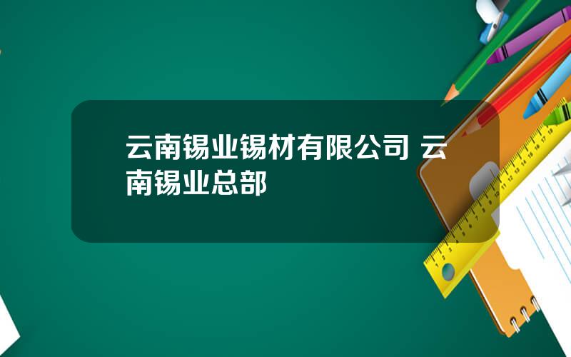 云南锡业锡材有限公司 云南锡业总部